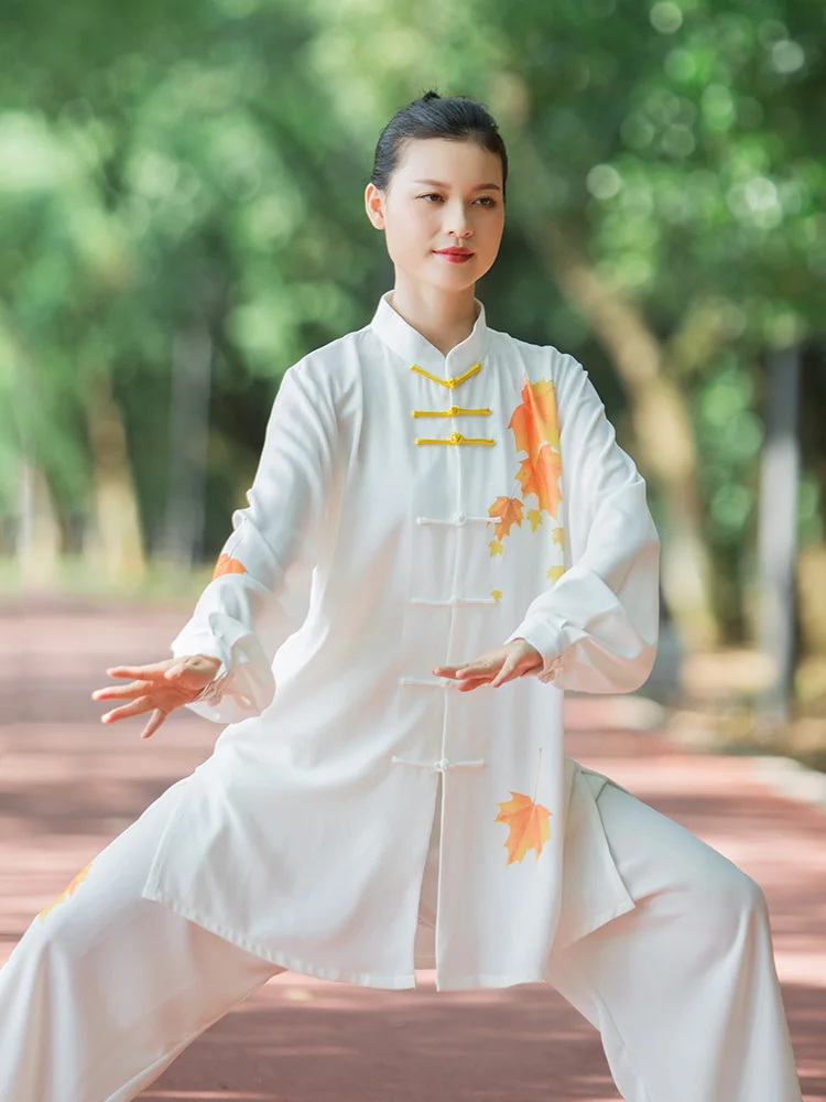 

Костюм женский из кленового листа для занятий боксом, элегантная одежда для боевых искусств, для представлений и гонок, Baduanjin