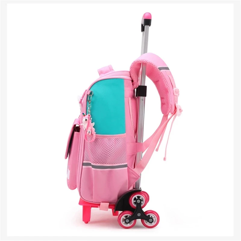 Kids Travel Trolley Backpack On wheels Boy's Girl's Trolley School bags Children's Travel luggage Rolling Bag School Backpacks