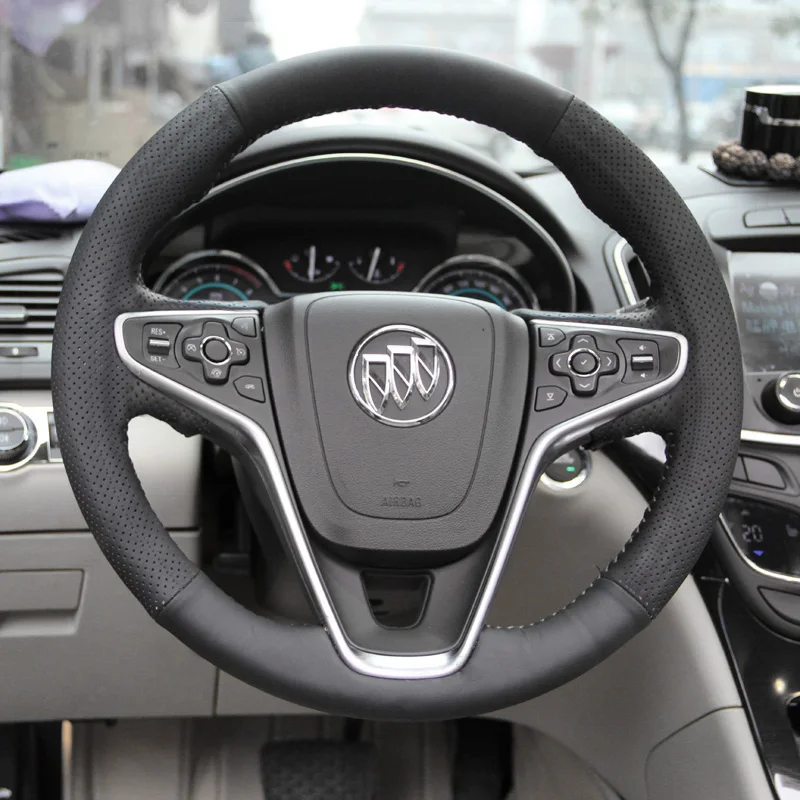 LUNDA чехол на руль автомобиля из искусственной кожи для Buick Regal Opel Insignia 2014 2015 черный