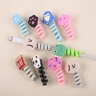 20 шт.лот милые Мультяшные модели USB кабель для передачи данных протектор противоударный защитный рукав для зарядного кабеля кабель для наушников