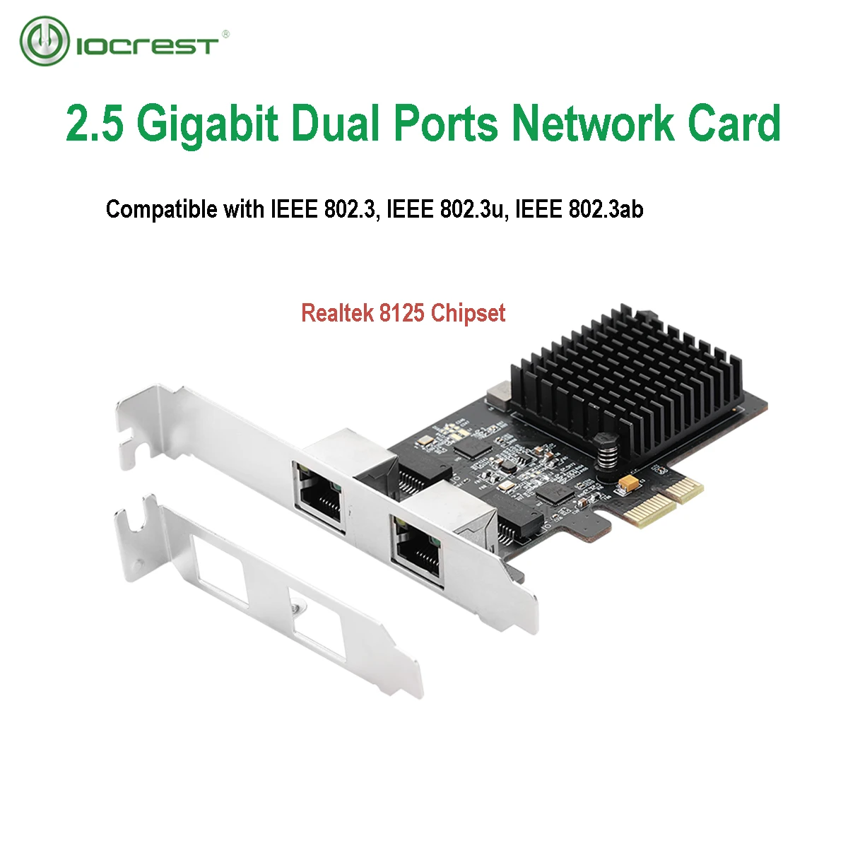 Сетевой адаптер IOCREST 2 5 GBase T Gigabit с портами 2500 Мбит/с PCIe ГБ Ethernet карта RJ45 LAN