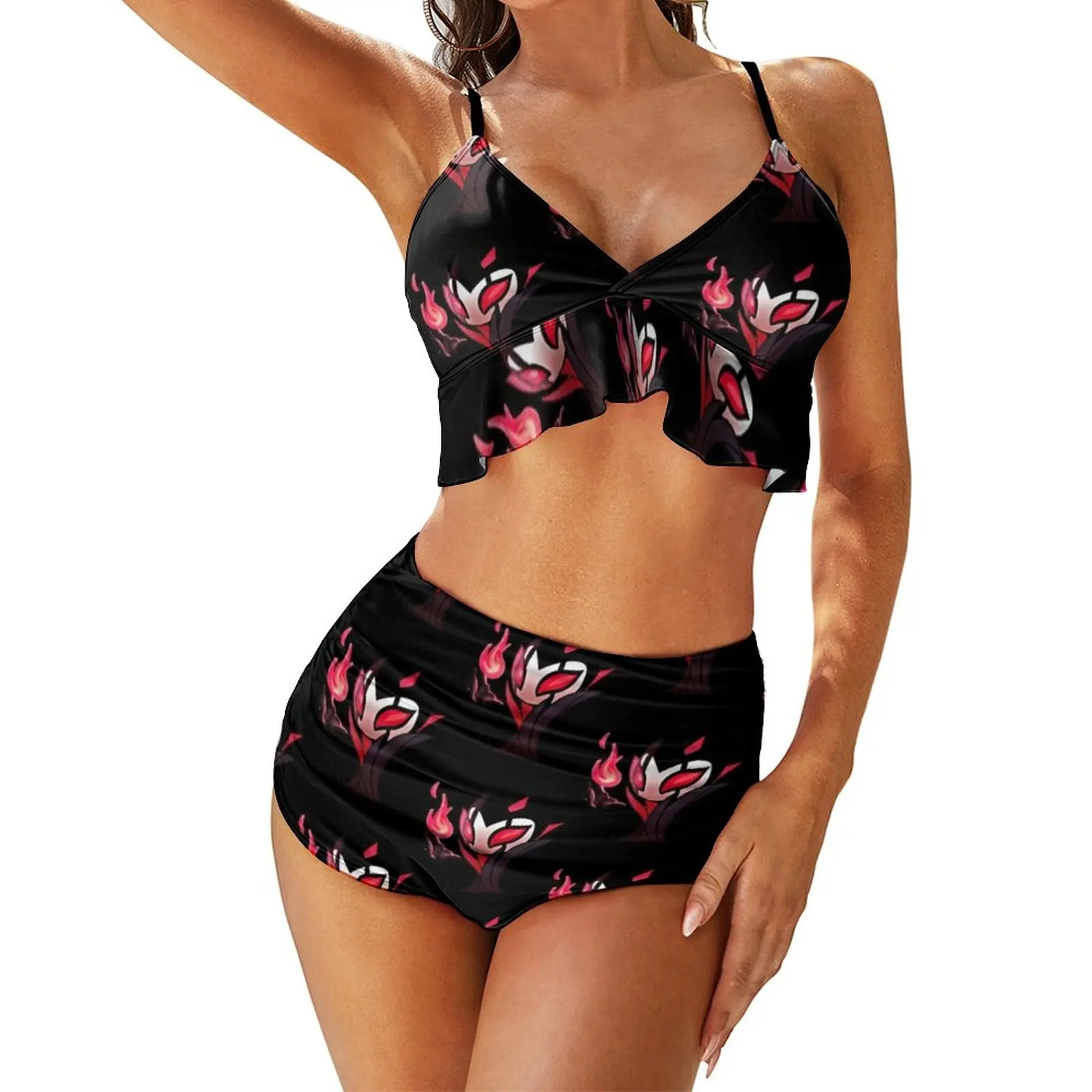 

Hollow Knight Bikini Swimsuit High Cut Aesthetic Swimwear Summer Ladies Fashionable 2 Piece Bathing Suit