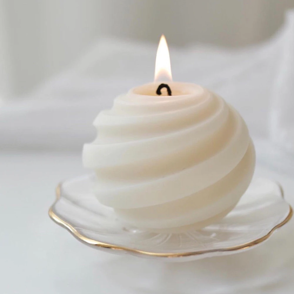 

3D Spiral Shape Ball Of Wool Candle Silicone Molds Cake Wax Soap Mould DIY Aromatherapy Household Decoration Craft Making Tools