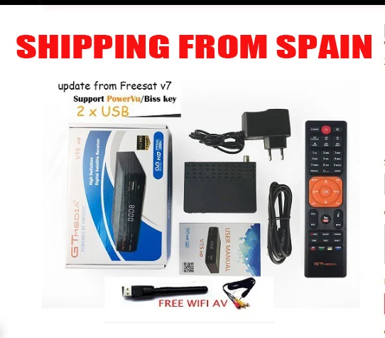 10 шт. GTMEDIA V7S Freesat V7sHD wifi av-кабель DVB-S2 Youtube PowerVU Cam Newcd GT MEDIA V7S Бесплатный спутниковый прием