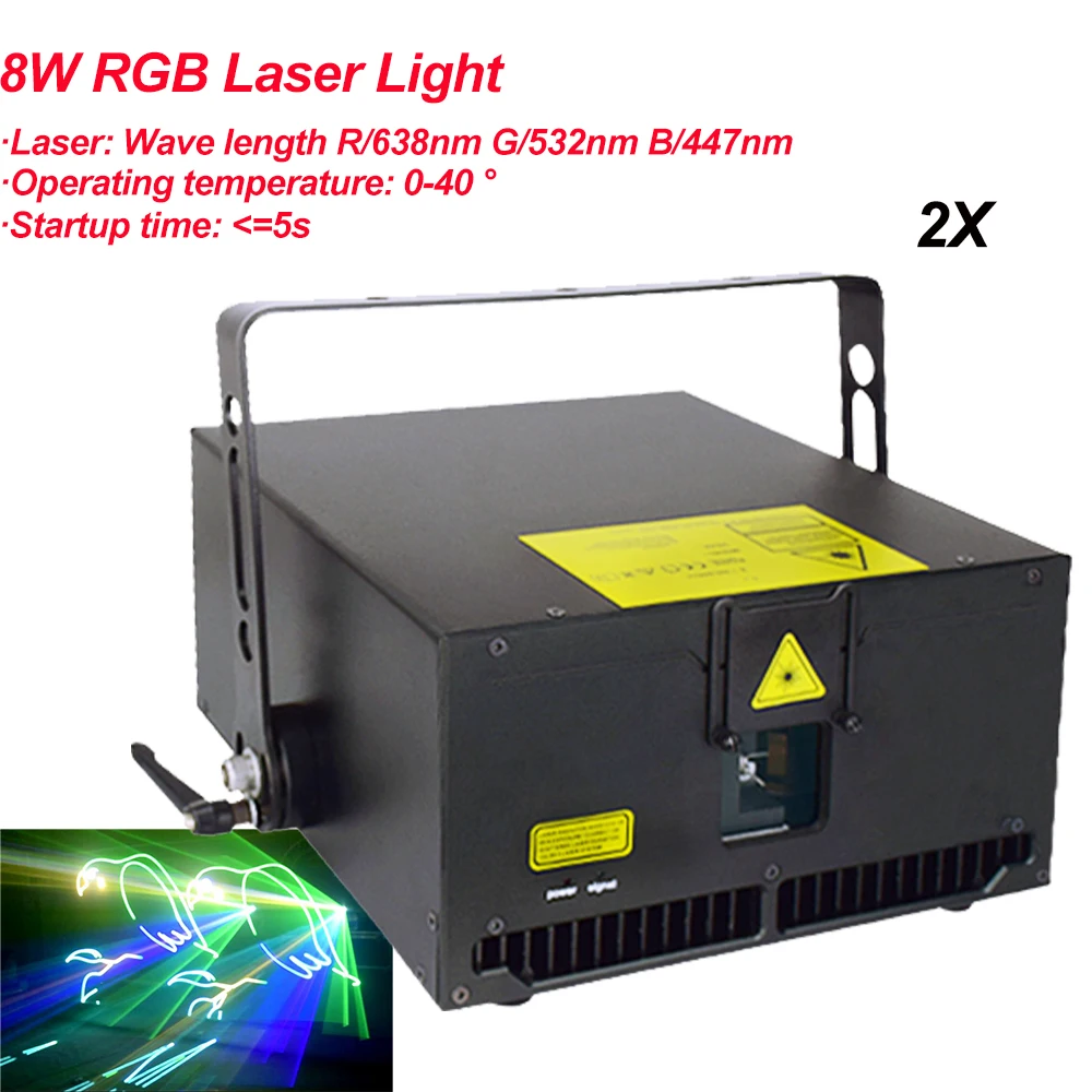 Beste 2 Stks/partij Hoge Kwaliteit Nachtlampje 8W Rgb Animatie Laserlicht Dj Disco Party Muziek Laser Podiumverlichting Effect Projector Licht