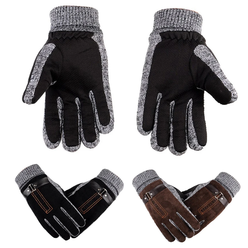 Новые мужские зимние теплые перчатки с закрытыми пальцами супер ветрозащитные
