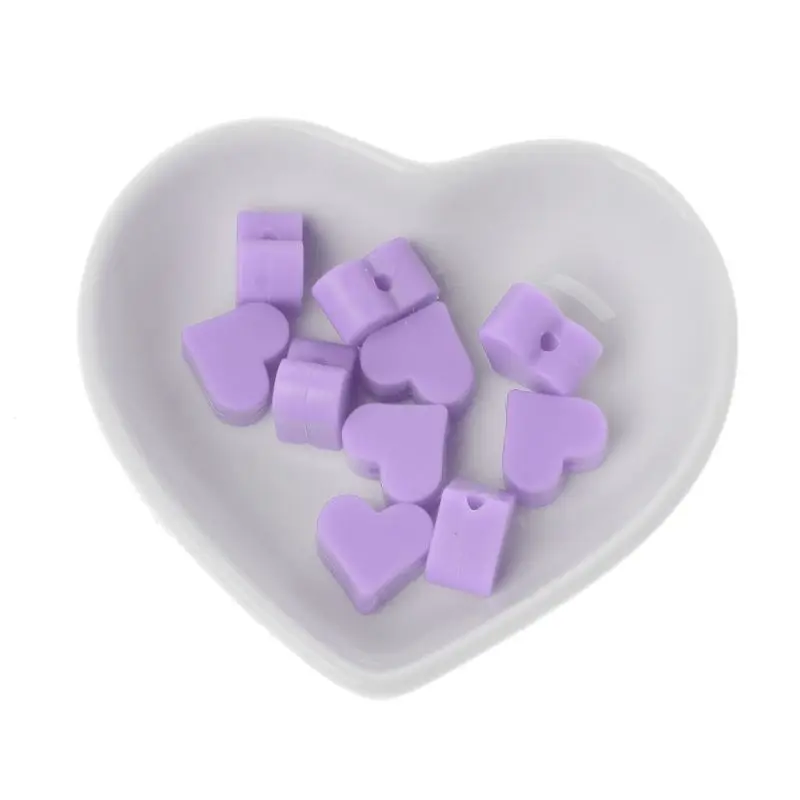 

10 Pcs Heart Silicone Beads Baby Teething Beads DIY Pacifier Chain Baby Teether