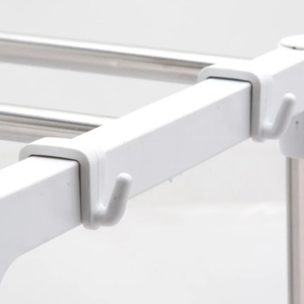 

Stainless Steel Multifunctional Microwave Oven Rack Household Telescopic Pan Pot Storage Shelf Assembly Standing Type Double Lay