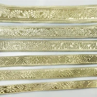 gold thread embroidered lace ribbons 15 50 mm wide bag clothing decor diy sewing glittering webbing