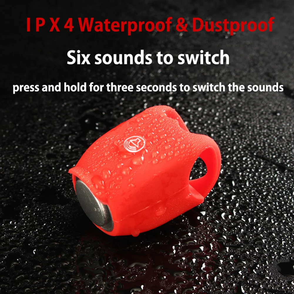 Велосипедный электронный гудок 120 дБ силиконовый водонепроницаемый