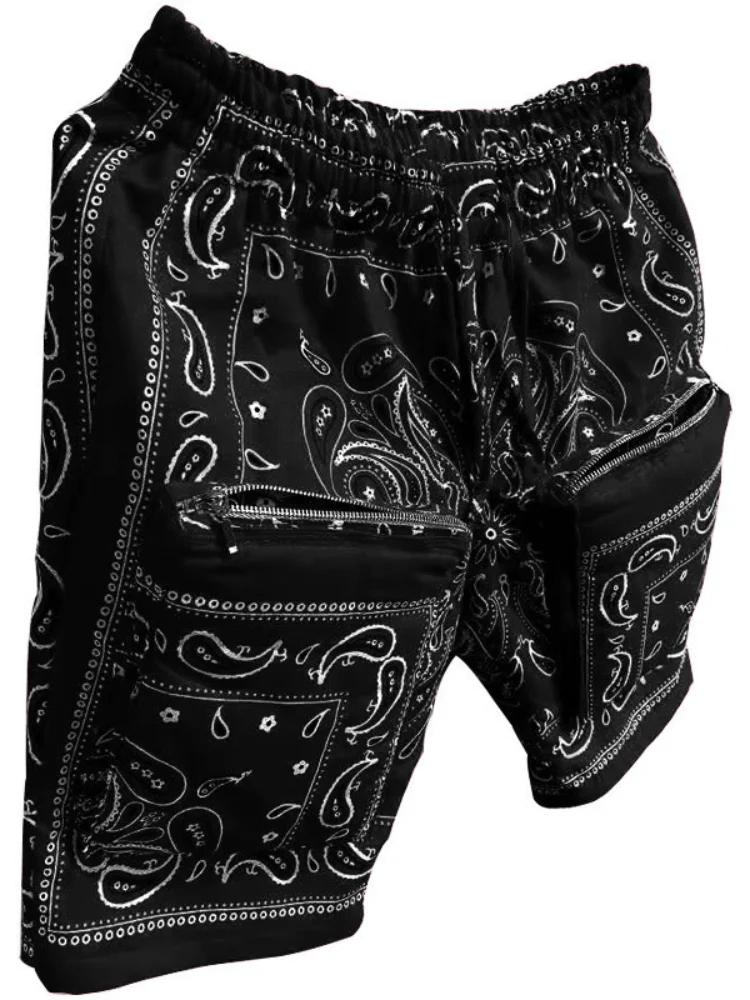 

2021 European And American New Tooling High Street Men's Casual Shorts 3D Personality Ethnic Style Hip-Hop Pants