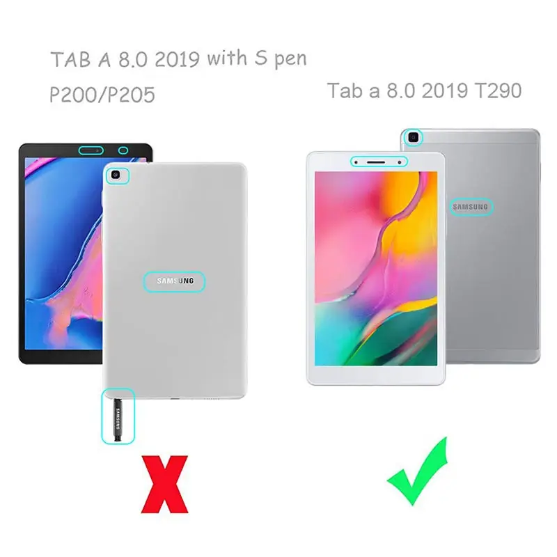 360 чехол для Samsung Galaxy Tab A 8,0 T290 T295 SM-T290 T297 Tablet Kids силиконовый Жесткий чехол+ ремешок на шею и ремешок на руку