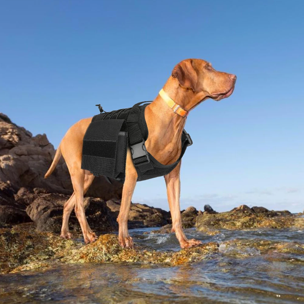 Армейский тактический военный жилет для собак комплект с 2 мягкими чехлами