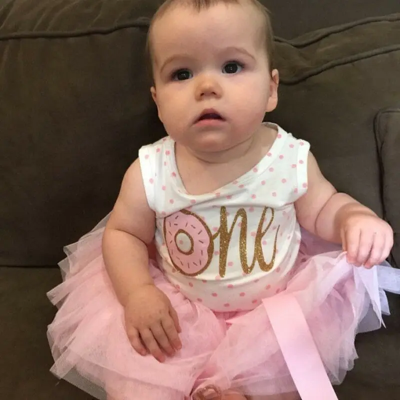 Платье на один год день рождения наряды для девочек Ранняя вечеринка принт