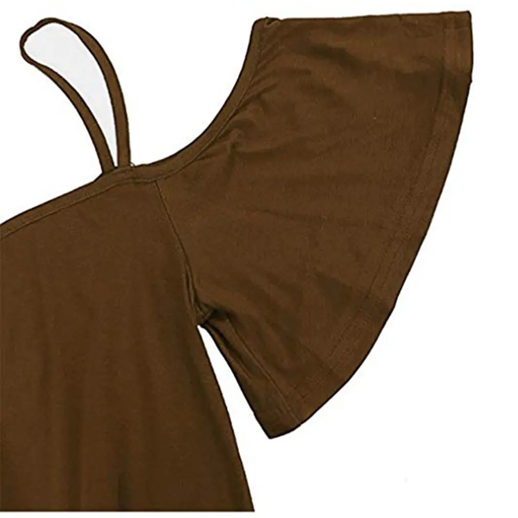 Сексуальная Женская футболка с открытыми плечами и вырезом лодочкой топы