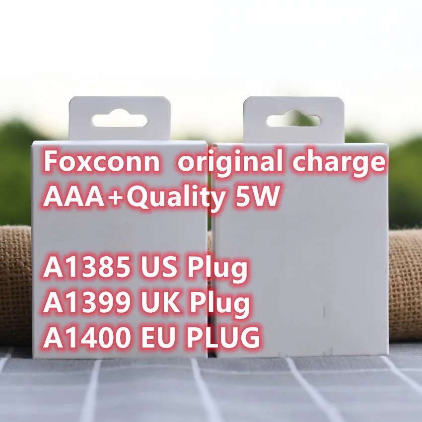 

100pcs/Lot High Quality A1400 A1385 A1399 US/EU/UK Plug USB AC Power Adapter Wall Charger For i5 6 6s 7 8 PLUS X With Retail Box