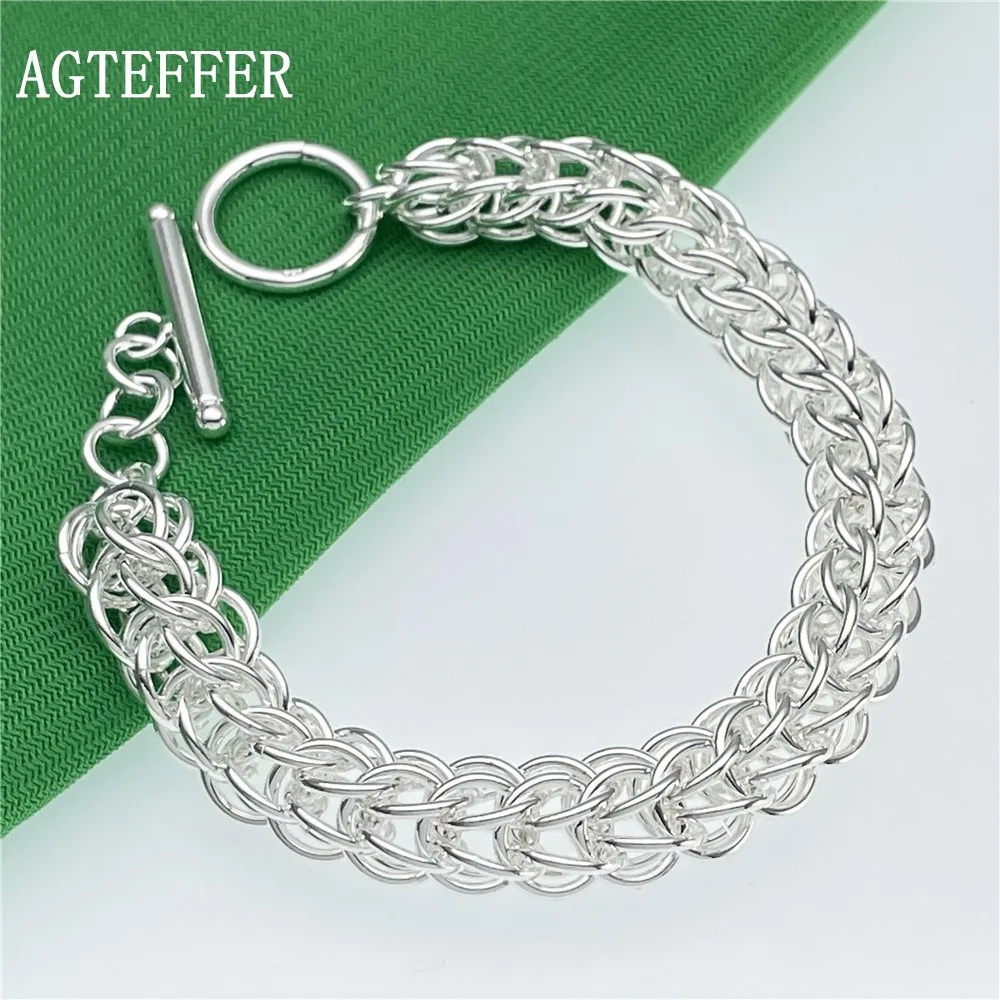 

AGTEFFER New 925 Sterling Silver Multi-circle Bracelet For Woman Charm Wedding Engagement Party Fashion Jewelry