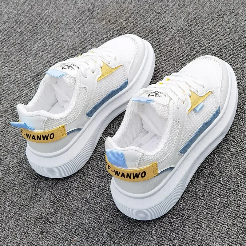 

Small white shoes women's shoes 2021 summer new wild hollow breathable single mesh mesh thick-soled sports shoes net shoes