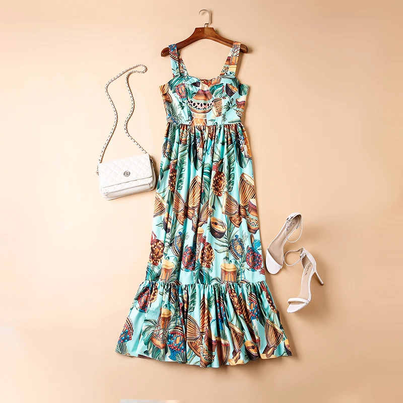 Платье женское демисезонное на тонких бретельках с юбкой годе|Женские платья| |