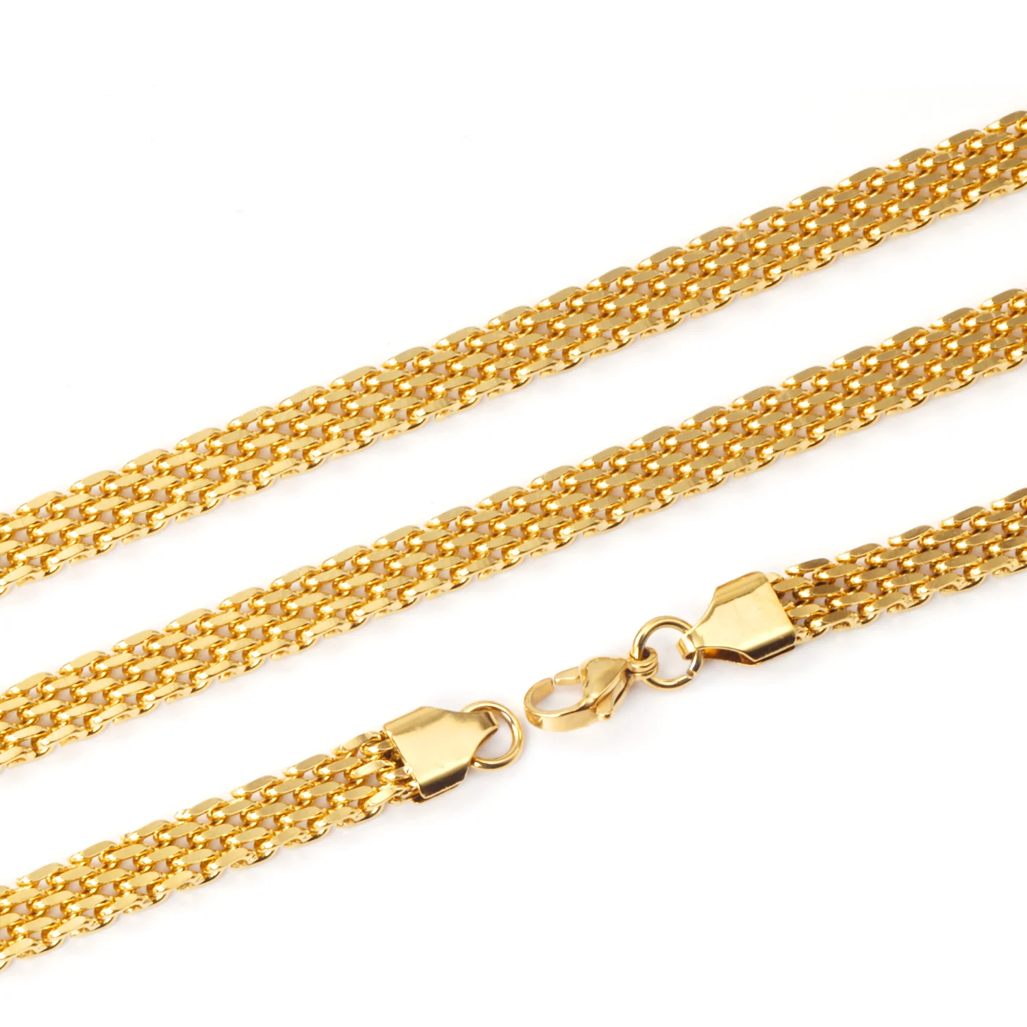 

ASON Women Men Flat Shape Stainless Steel Long Necklaces Gold Color Cuban Link Chains Fashion Wedding Jewelry Accessories