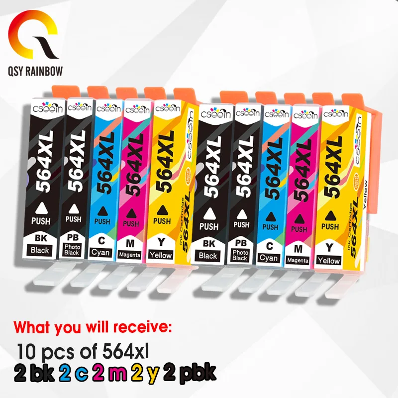 

CMYK SUPPLIES 2 Set 564 564XL Ink Cartridges Replacement For HP HP564 XL HP564XL Deskjet 3070A 3526 Officejet 4610 4620