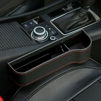 black pu leather car tuning seat crevice box storage cup holder organizer gap pocket stowing universal creative car accessories