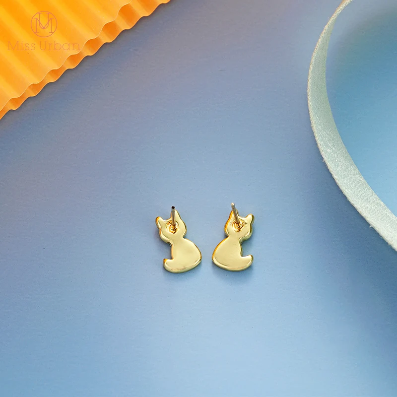 2021 Новое поступление с милым рисунком кота Стад Серьги милыми животными серьги