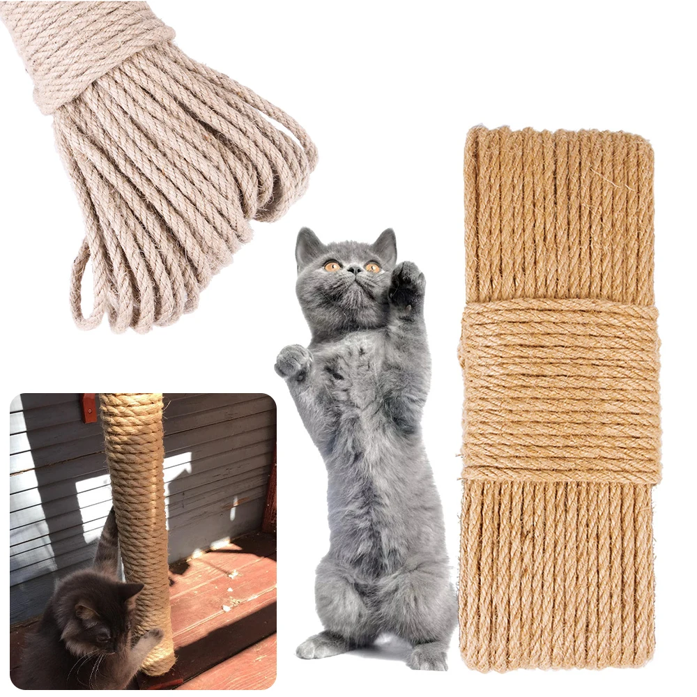 

DIY Cat Scratching Rope Sisal Rope Cat Climbing Frame Replacement Rope Desk Legs Binding Rope Cat Sharpen Claw Rope 10M 30M 50M