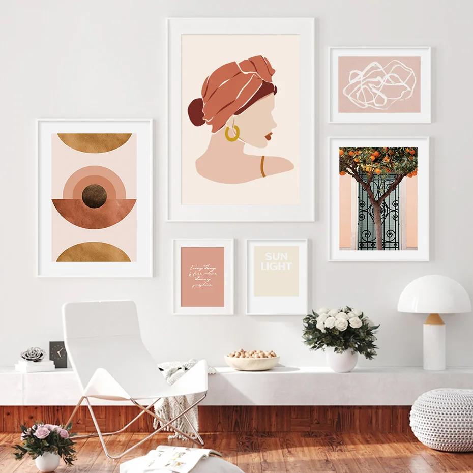 Современная трендовая абстрактная модная женская линия холст живопись