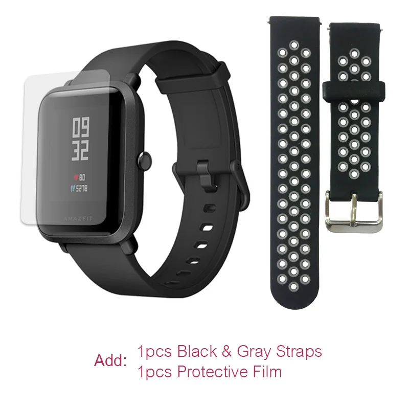 Gray Film Английская версия Xiao mi Amazfit Bip умные часы для мужчин Huami mi Pace умные часы для Android для IOS монитор сердечного ритма 45 дней - Цвет: Gray Film