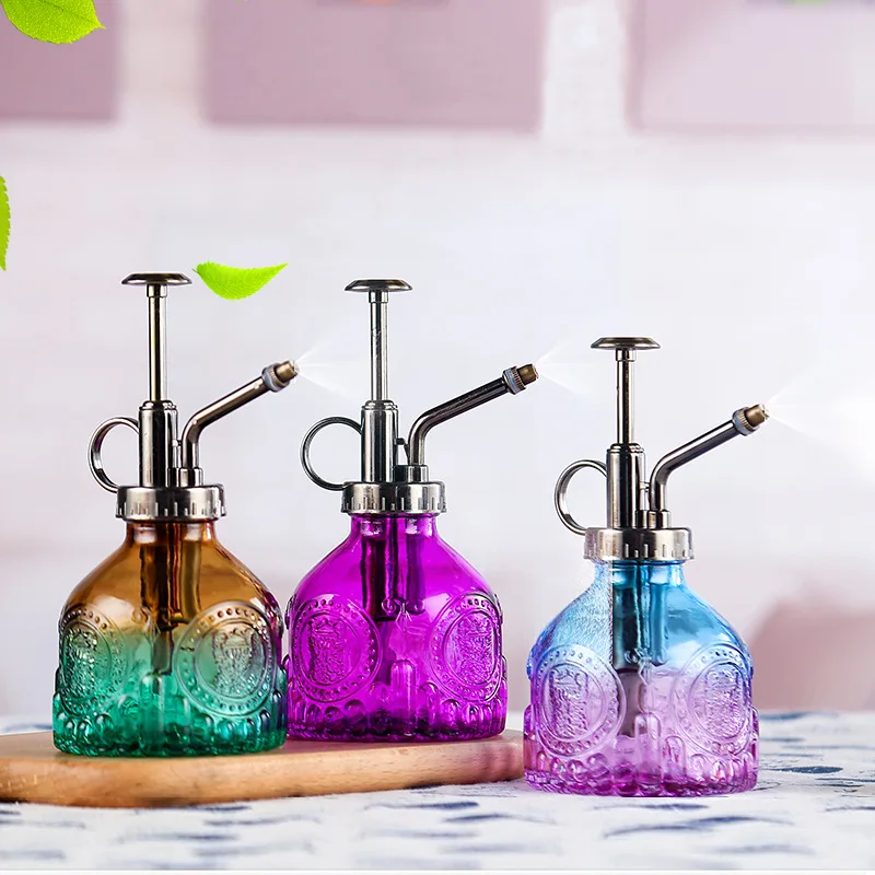 1Pc Retro Embossed Glass Small Plant Watering Can Portable Garden Balcony Flower Shower Spray Pot | Дом и сад