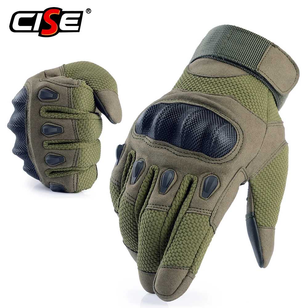 Сенсорный экран мотоцикл с твердыми костяшками полный палец перчатки для