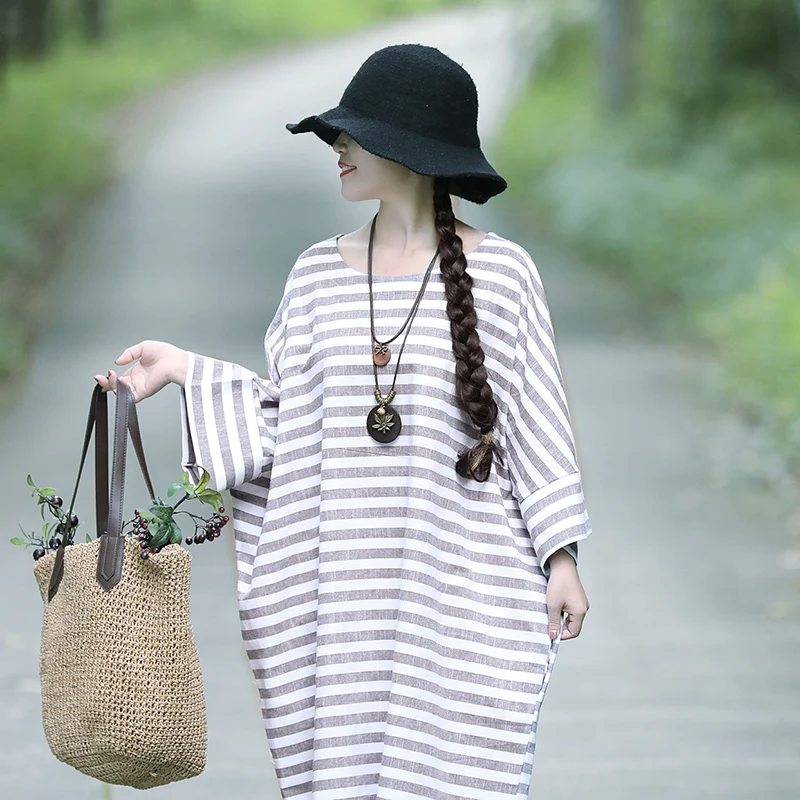 COIGARSAM винтажное хлопковое льняное женское длинное платье весенние свободные