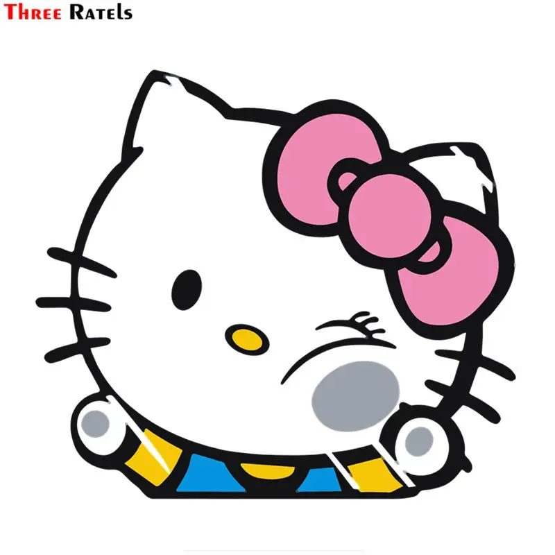 

Three Ratels FC358 Lovely Kitty Cute Cartoon Cat 3D Stickers For Car Macbook Anime Decal