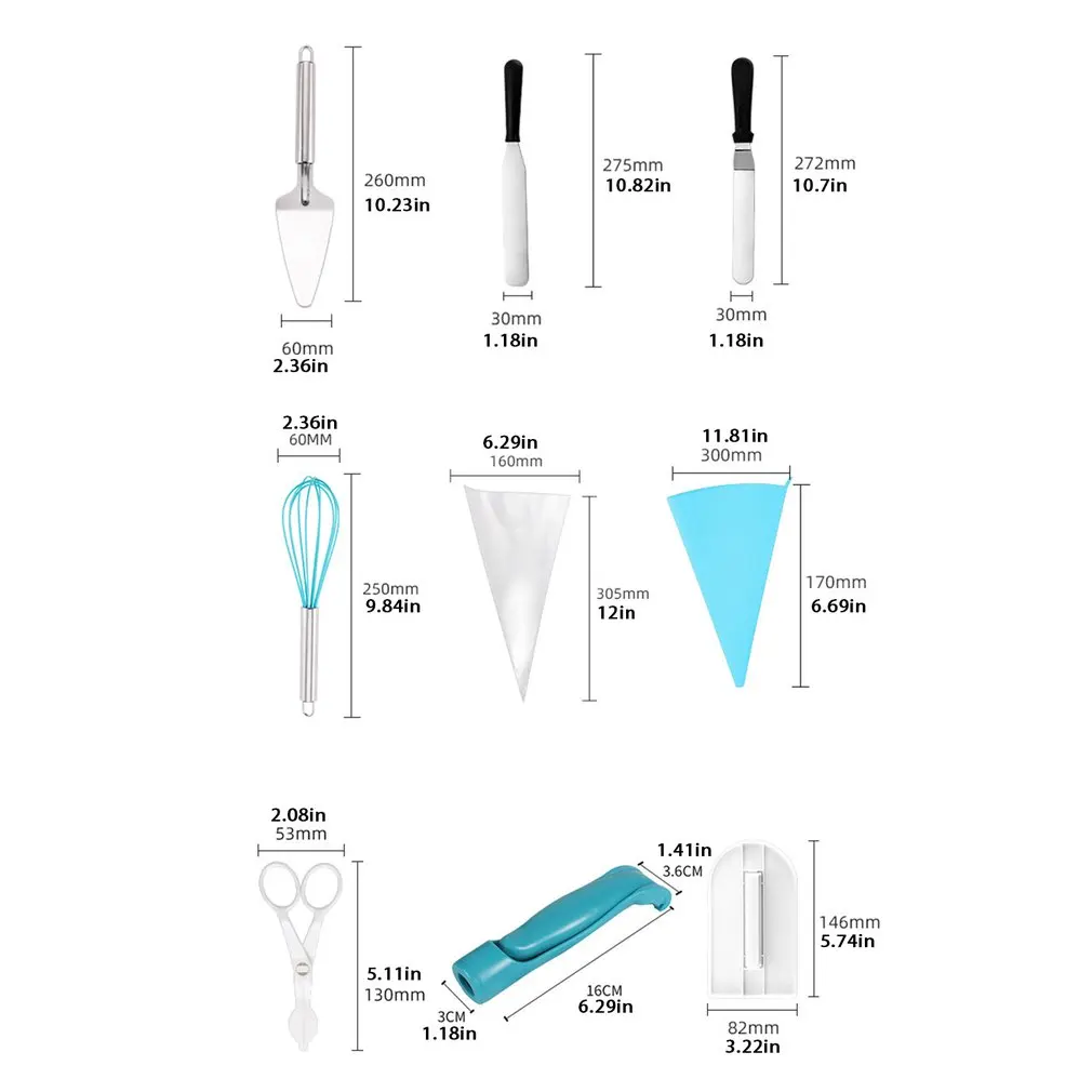 

Various Styles Of Pastry Nozzles Cake Decorating Tools Converter Cream Bag Turntable Scraper Icing Confectionery Baking Sets