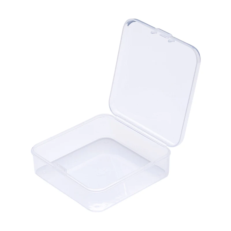 

10pcs Clear Square Plastic Bead Storage Containers for Jewelry Packaging Tool Nail Storage Box Bead Gems Case Rectangle