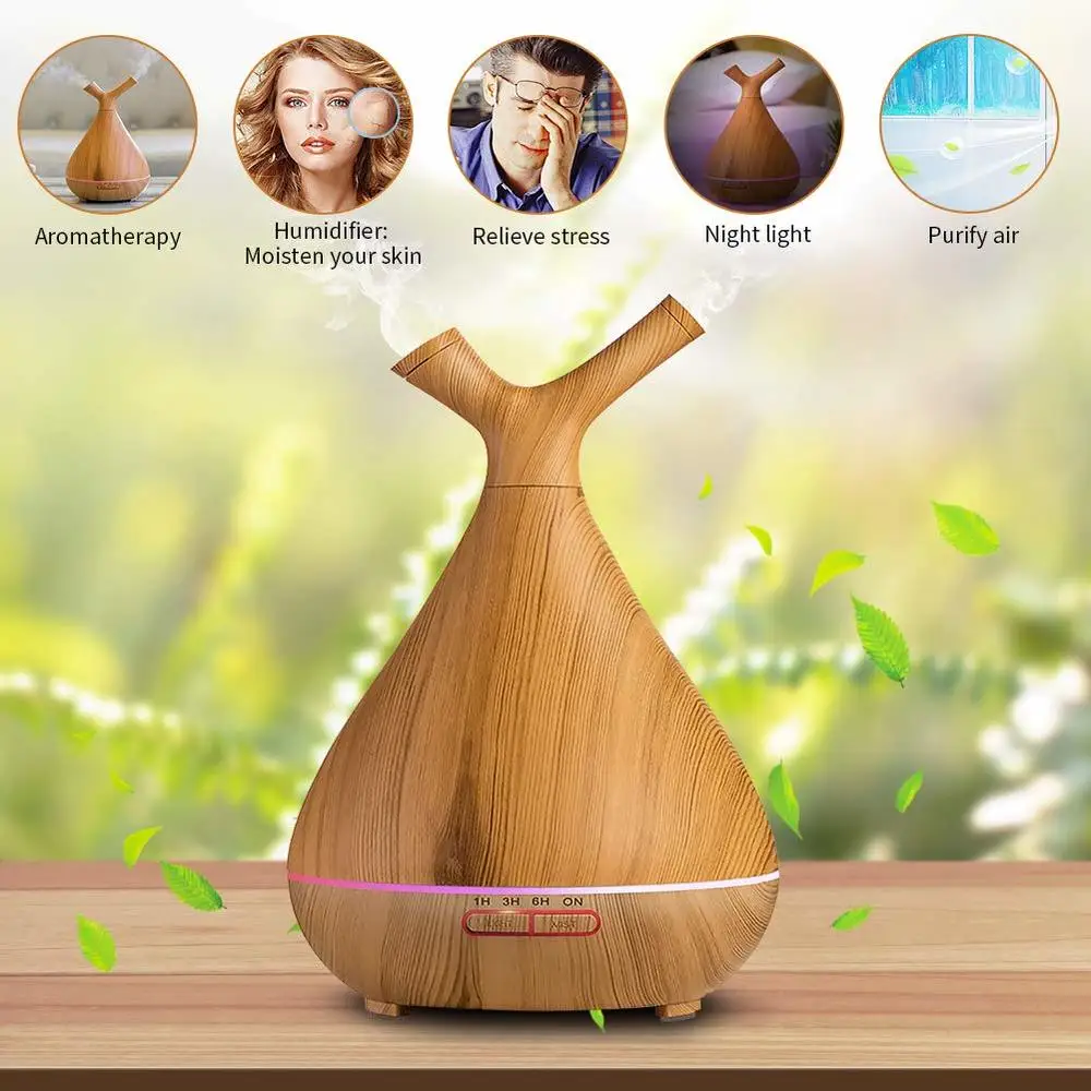 Aromatherapy Diffuser 400ml Ultrasonic Nebulizer Oils Quiet Aroma Air Humidifier Fragrances for Room Office Coroful Led Bpa Free | Бытовая