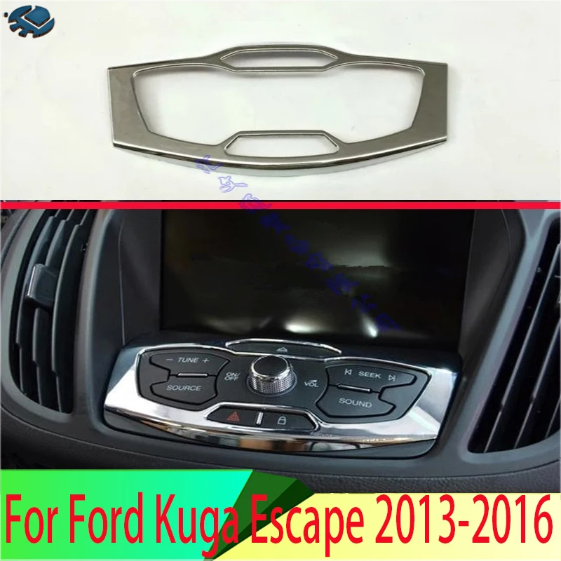 

Хромированная панель навигации для Ford Kuga Escape 2013 2014 2015 2016 ABS, автомобильная наклейка, панель переключателя навигации