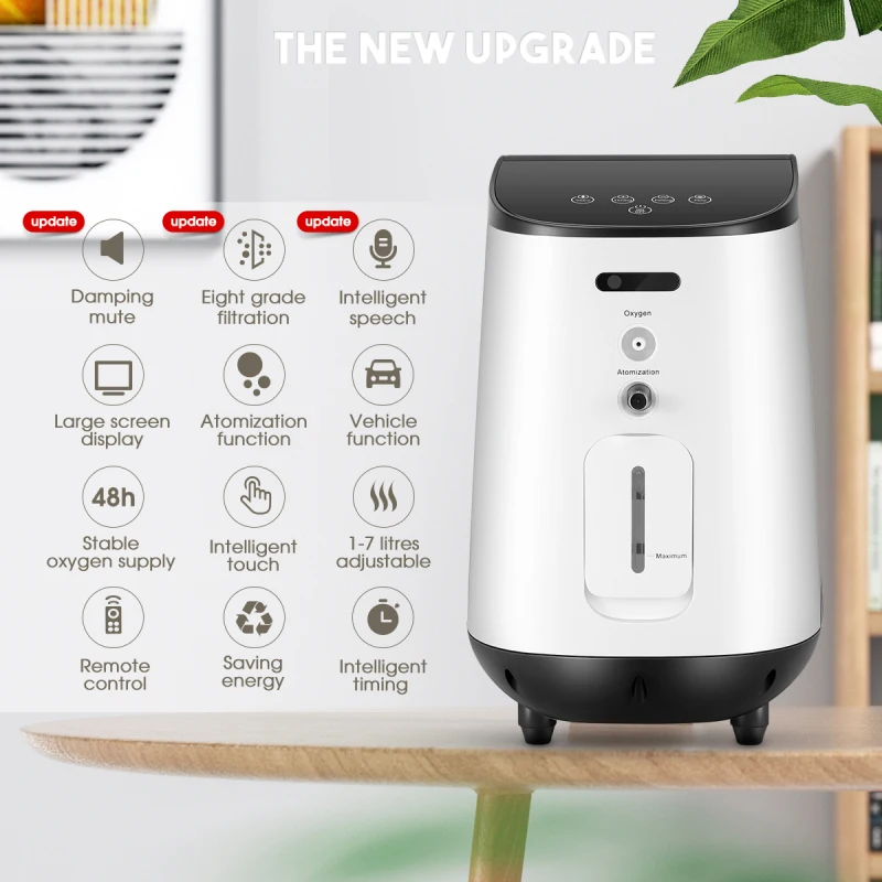 

Varon 1L-7L Oxygen Generator English Version Oxygen Concentrator Air Purifier Oxygenation Machine 110v 220v Large Screen Home