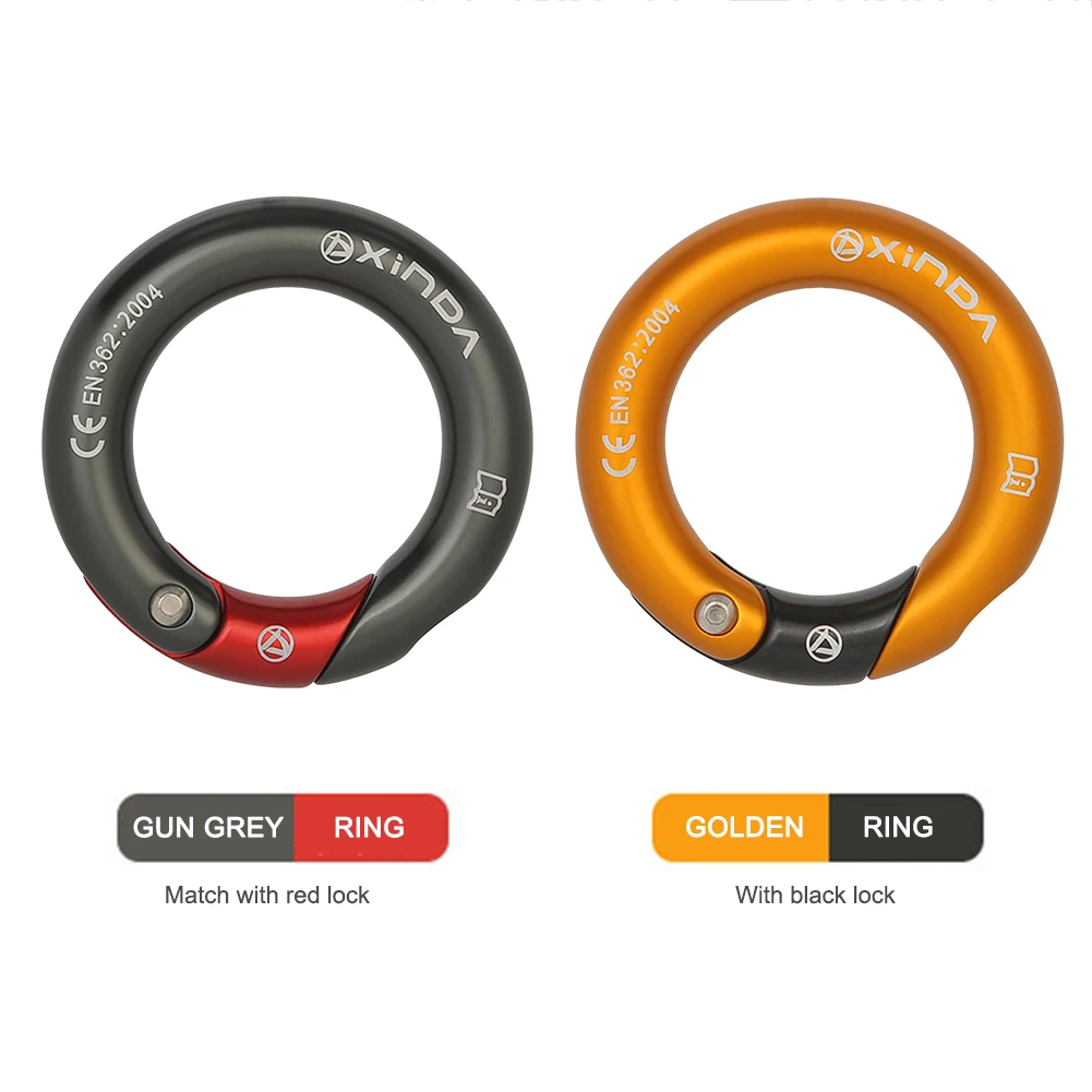 

XINDA 23kN Outdoor Connector Ring Openable Aluminium Bearing Openable Ring with Screwdriver Mountain Gated Ring for Climbing