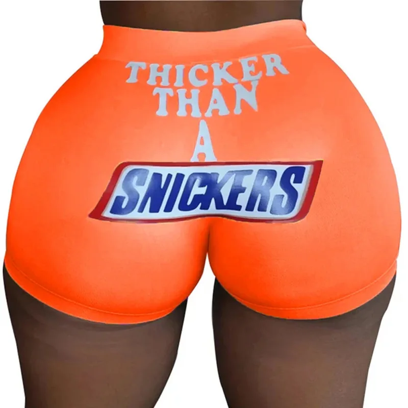 

2021Hot Sale New Sexy Summer Shorts Slim Womens Short Pants Print Hip-hop Outdoor Elastic Waist Candy Shorts Skinny Snack Shorts