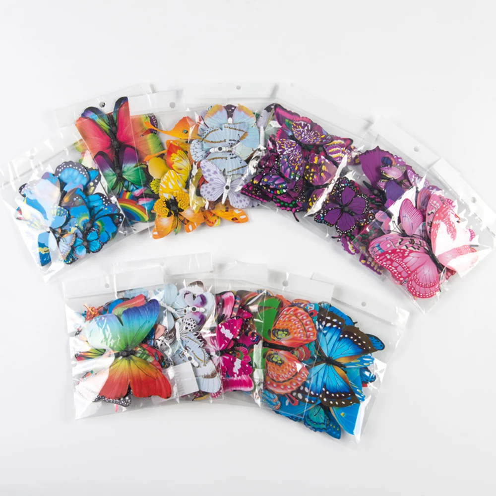 12 шт. 3D наклейки бабочки украшение для дома настенная наклейка на холодильник