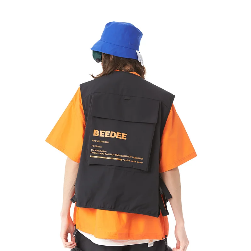 Жилет мужской повседневный с принтом Свободный жилет-карго множеством карманов