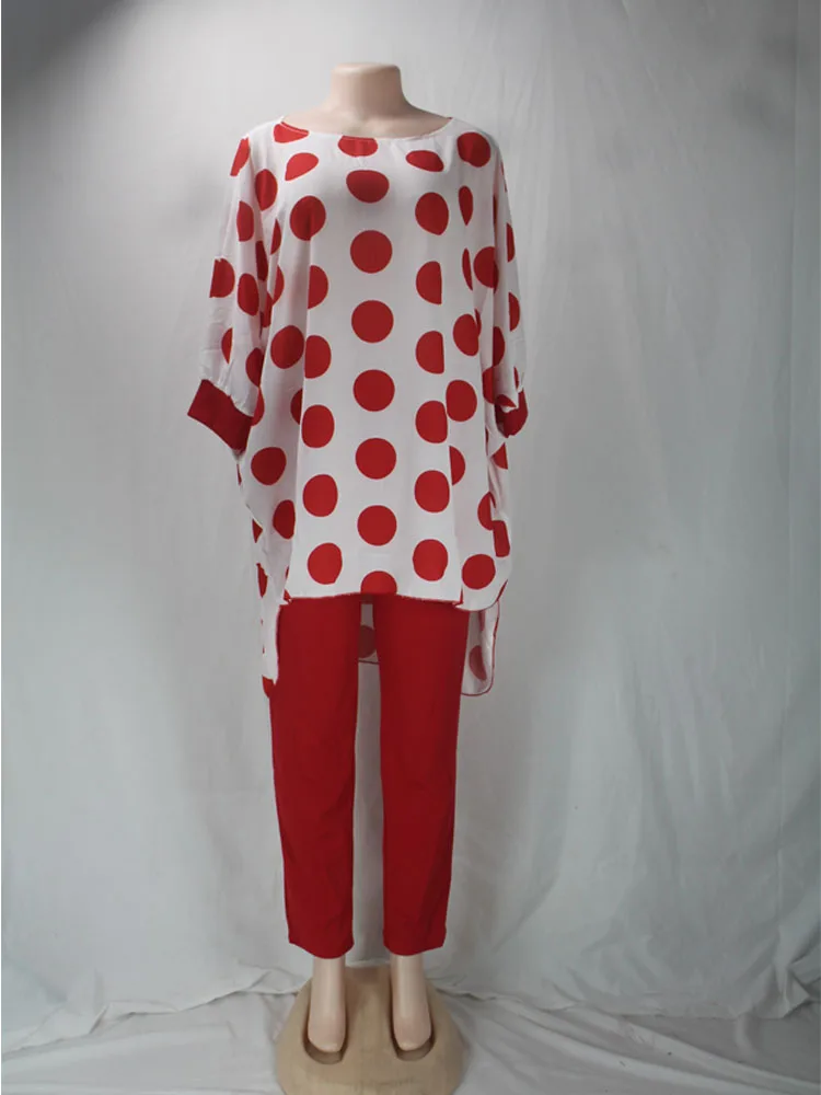 

2021 Dashiki African New Fashion Suit (Dress and Trousers)Bat SLeeve Suit Super Elastic African For Lady