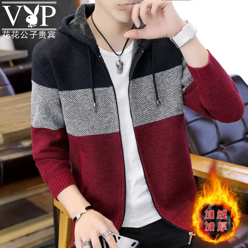 

2020 spring and autumn fashion new jacket men's trim, warm and thickened stand collar jacket men