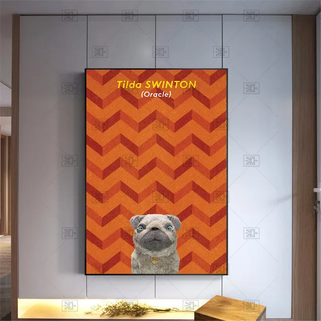 

Cartoon Isle of Dogs Canvas Painting Beloved Pet Dogs Husky Pomeranian Bulldog Wall Pictures for Home Living Room Corridor Decor