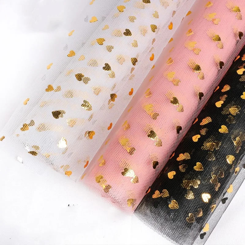 5 ярдов фантастические блестки звезда луна Кружевная Сетка цветочная упаковка