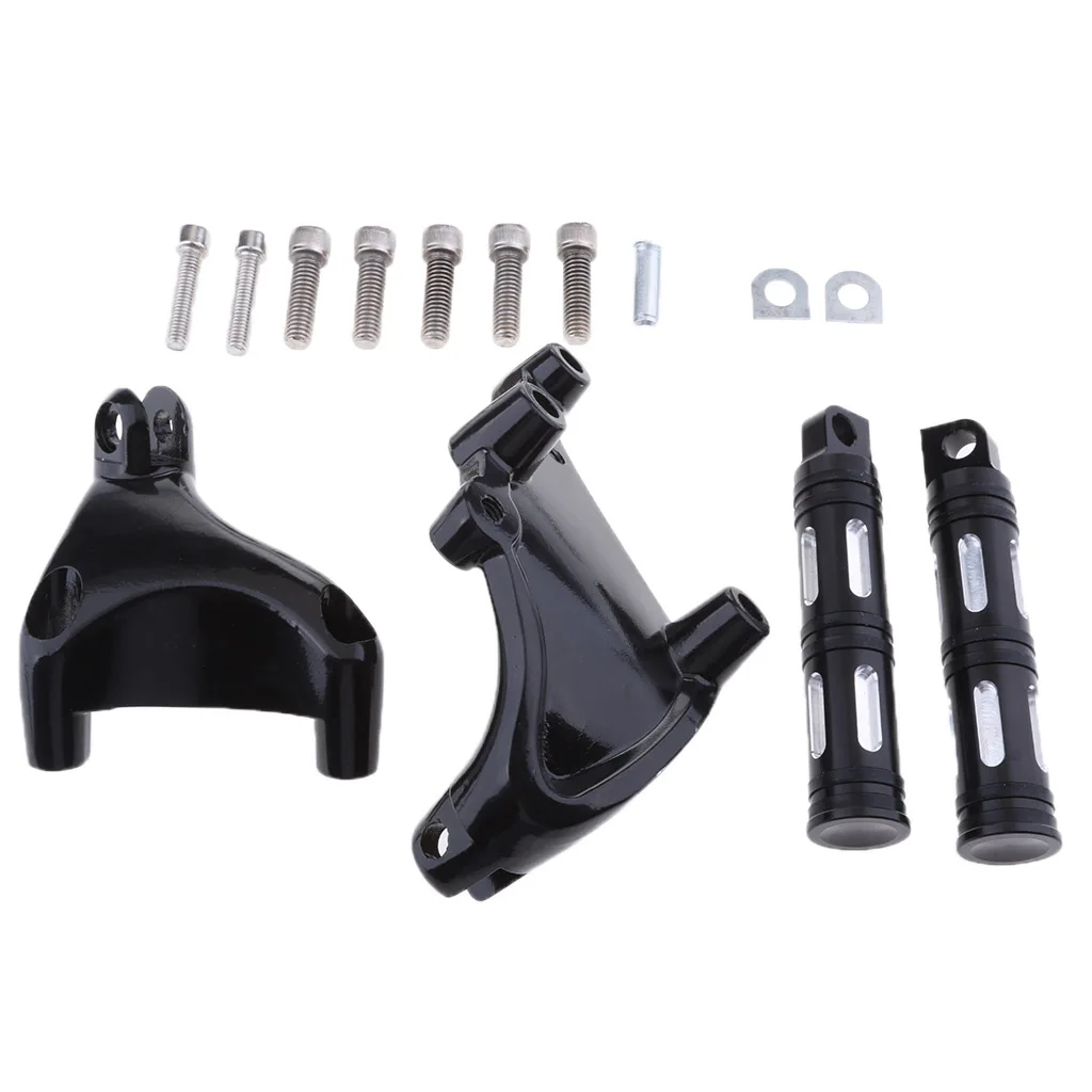 

Черный мотоцикл пассажира ног Peg крепление комплект для XL883 XL1200 XL48 XL72 2004-2013