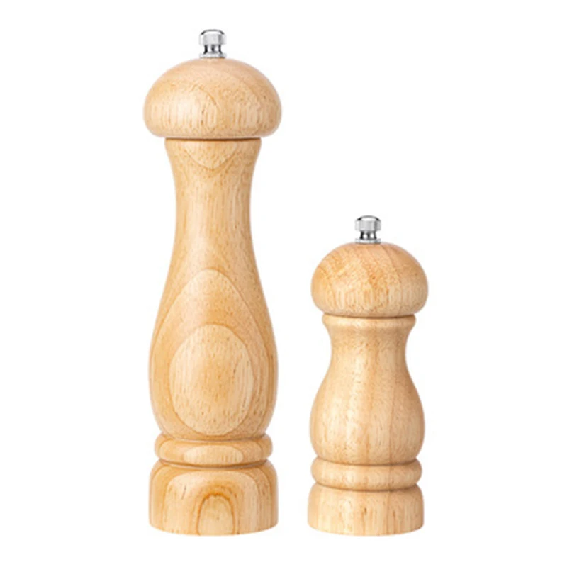 

2 Pcs/Set Solid Wood Pepper Grinder Kitchen Tool Manual Multi-Purpose Seasoning Bottle Pepper Grinder(5/8Inch)