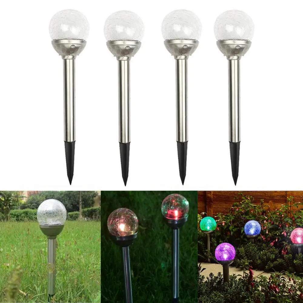 Стеклянный шар солнечные садовые светильники стеклянный с трещинами уличная